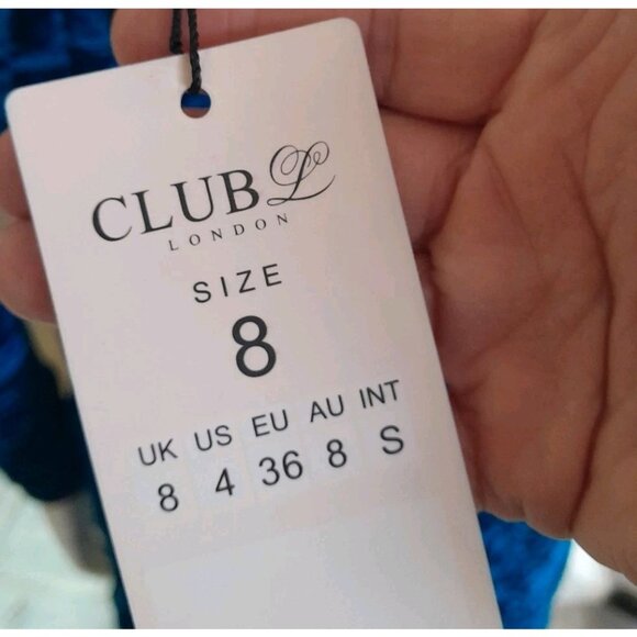 New Club London Y2K Blue Velvet Baby Doll Clubwear Party Size 4 Mini Dress - Picture 7 of 9